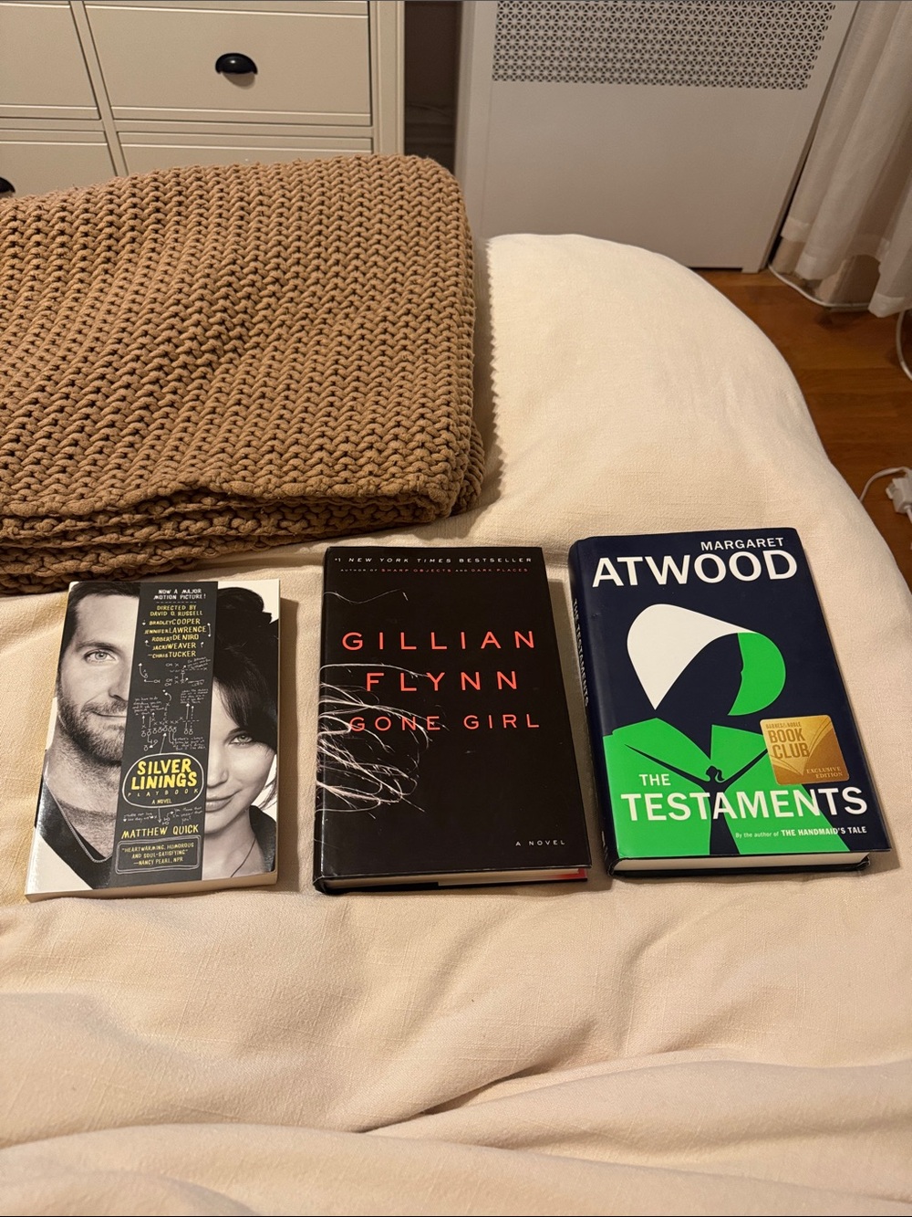 Set of 3 Hardcover Novels with Dust Jackets - Black, Green, Beige